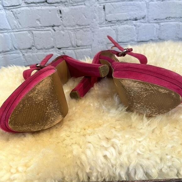 BCBG Paris Hot Pink Ankle Strap Heels - Picture 5 of 7